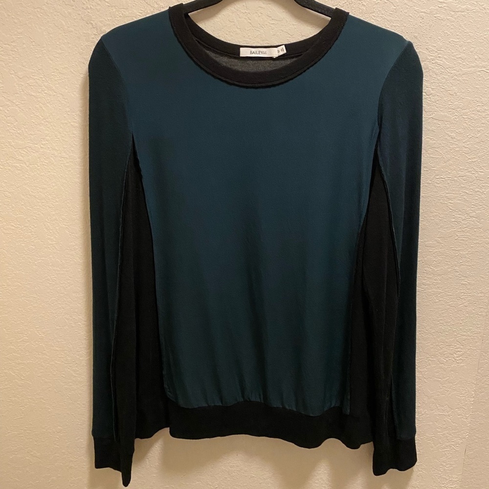 Bailey 44 Wordsworth Silk Mixed Media Color Block Sweater Size M